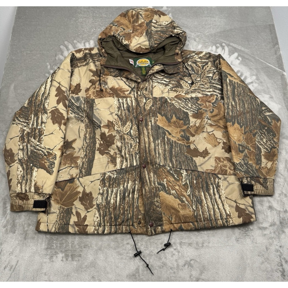 Cabelas Goretex Jacket Mens 2XL Insulated Hunting Coat Realtree Camo Vintage USA